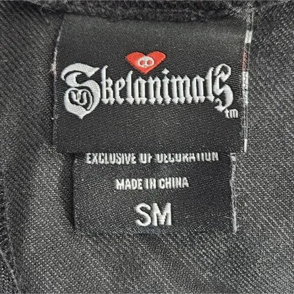 Skelanimals Black/Red Plaid Contrast Pleated Skirt with Pockets, sz Small - Picture 5 of 7